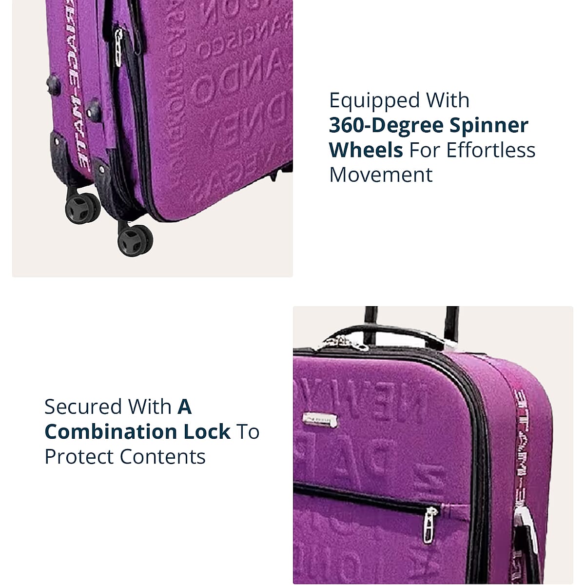 Karriage Mate 3pc Expandable Softshell Spinner Luggage Set -Plum image number 3
