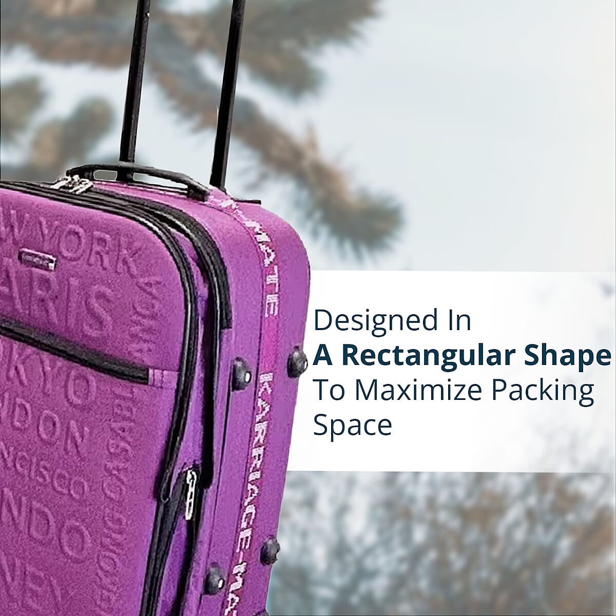 Karriage Mate 3pc Expandable Softshell Spinner Luggage Set -Plum image number 4