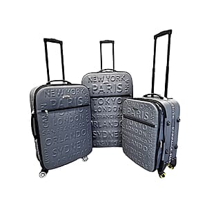 Karriage Mate 3pc Expandable Softshell Spinner Luggage Set -Grey