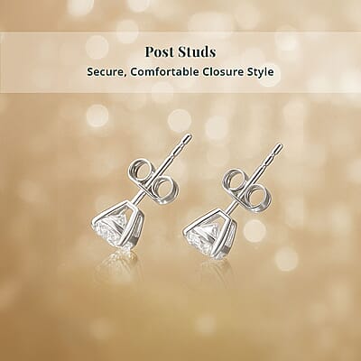 SGL Certified Luxuriant Lab Grown Diamond SI 1.00 ctw Solitaire Stud Earrings in 14K White Gold