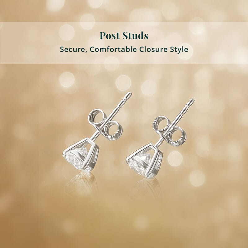  Luxuriant Lab Grown Diamond SI 1.00 ctw Solitaire Stud Earrings in 14K White Gold