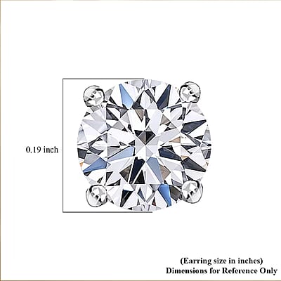 SGL Certified Luxuriant Lab Grown Diamond SI 1.00 ctw Solitaire Stud Earrings in 14K White Gold