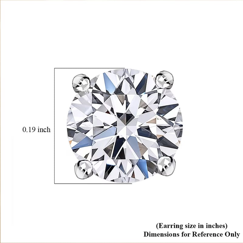  Luxuriant Lab Grown Diamond SI 1.00 ctw Solitaire Stud Earrings in 14K White Gold