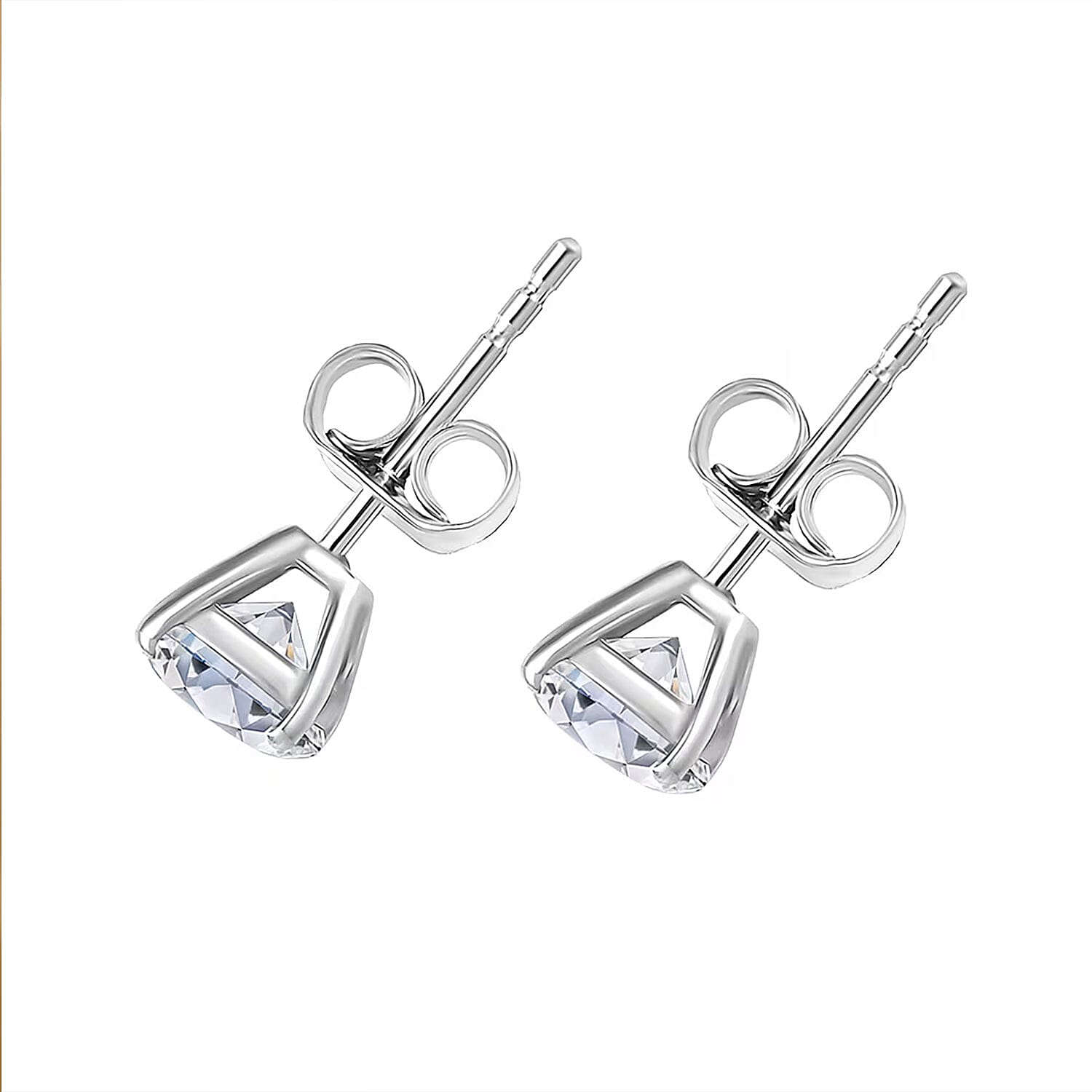  Luxuriant Lab Grown Diamond SI 1.00 ctw Solitaire Stud Earrings in 14K White Gold
