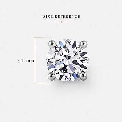 SGL Certified Luxuriant Lab Grown Diamond SI 1.00 ctw Solitaire Stud Earrings in 14K White Gold