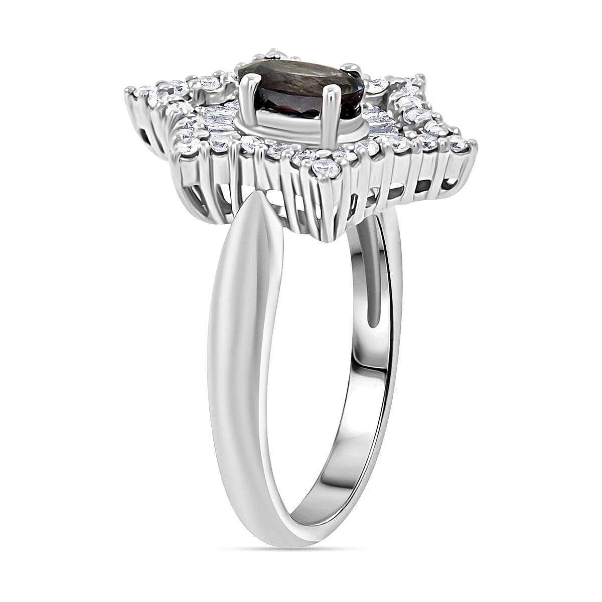 Chairman Vault Collection Certified & Appraised  900 Platinum AAAA Brazilian Alexandrite, Diamond (E-F, VS) (0.62 cts) Ring (Size 7.0) (7.45 g) 1.34 ctw image number 3