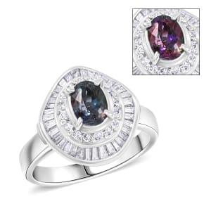 Chairman Vault Collection Certified & Appraised AAAA Brazilian Alexandrite and E-F VS Diamond 1.81 ctw Ring in 900 Platinum (Size 7.0) 7.60 Grams