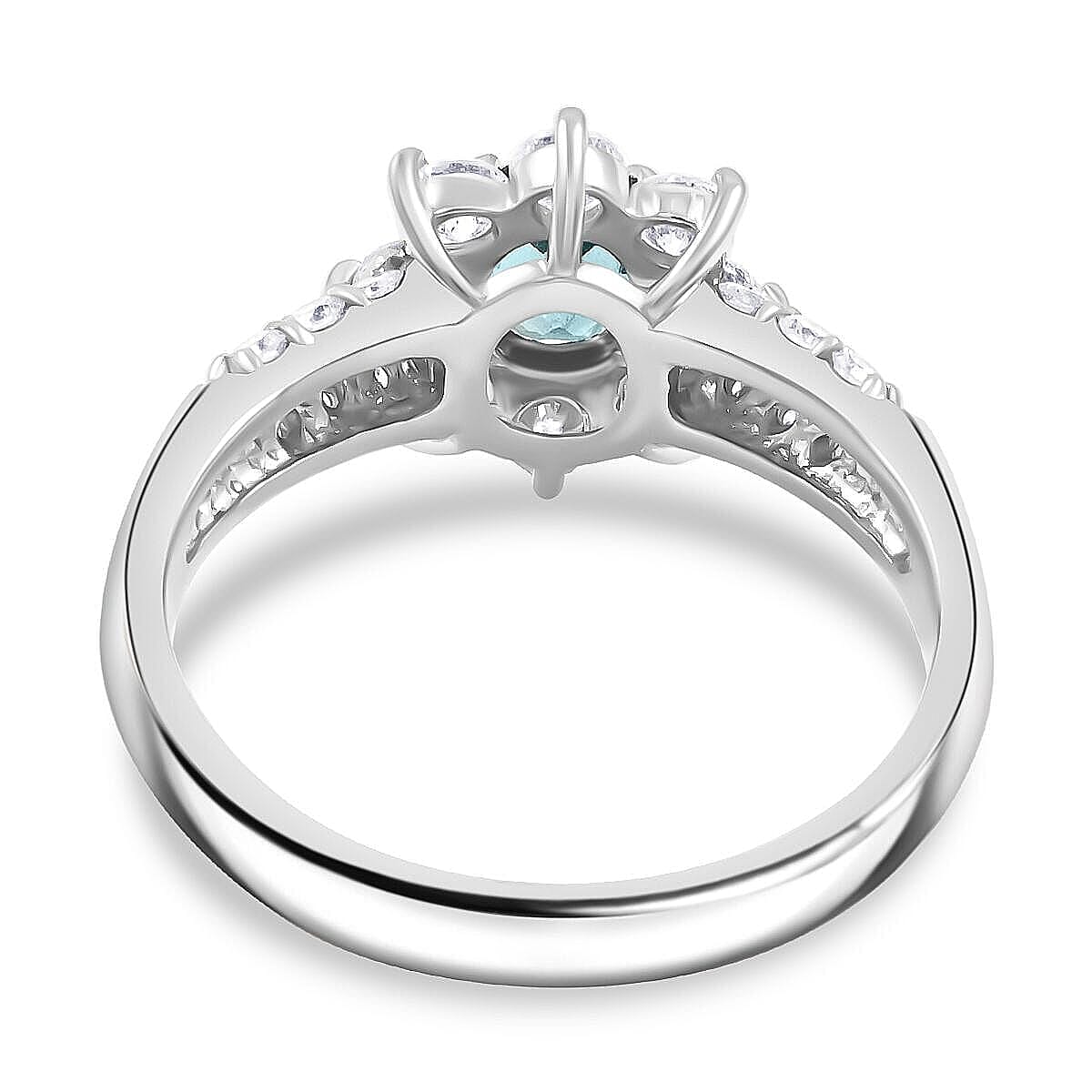 Certified & Appraised AAAA Narsipatnam Alexandrite and E-F VS Diamond 1.46 ctw Ring in 900 Platinum (Size 7.0) 5.80 Grams image number 4