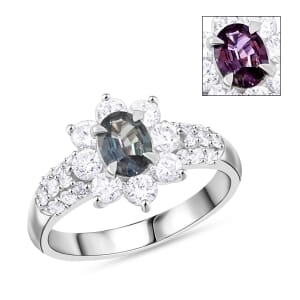 Chairman Vault Collection Certified & Appraised AAAA Brazilian Alexandrite and E-F VS Diamond 1.46 ctw Ring in 900 Platinum (Size 7.0) 5.80 Grams