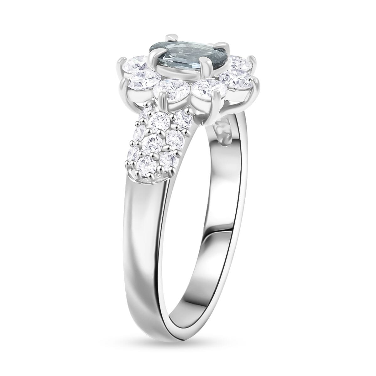 Chairman Vault Collection Certified & Appraised AAAA Brazilian Alexandrite and E-F VS Diamond 1.46 ctw Ring in 900 Platinum (Size 7.0) 5.80 Grams image number 3