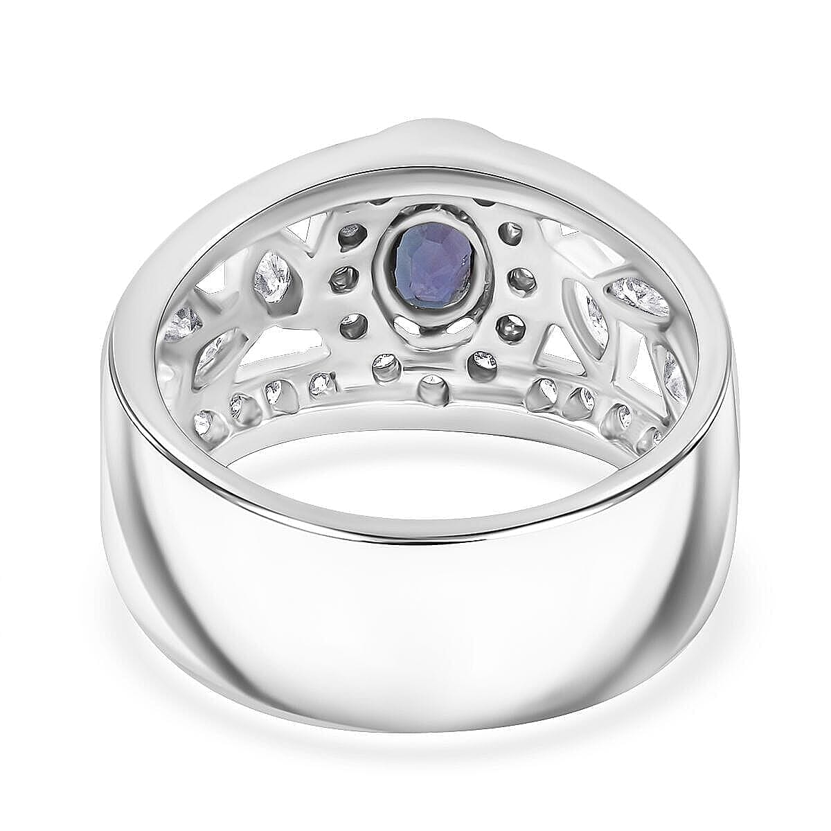 Chairman Vault Collection Certified & Appraised AAAA Brazilian Alexandrite and E-F VS Diamond 1.35 ctw Ring in 900 Platinum (Size 6.0) 12.83 Grams