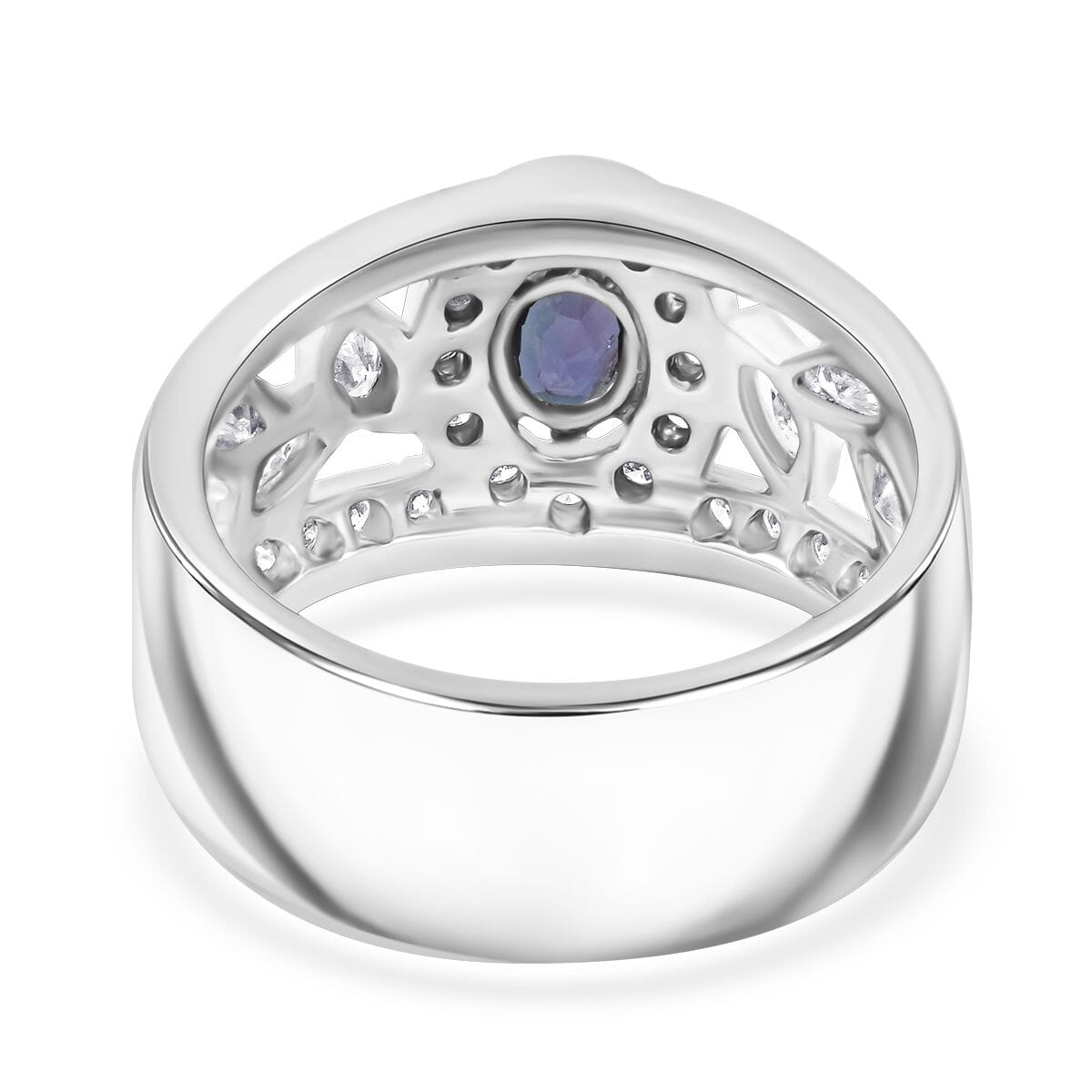 Chairman Vault Collection Certified & Appraised AAAA Brazilian Alexandrite and E-F VS Diamond 1.35 ctw Ring in 900 Platinum (Size 6.0) 12.83 Grams image number 4
