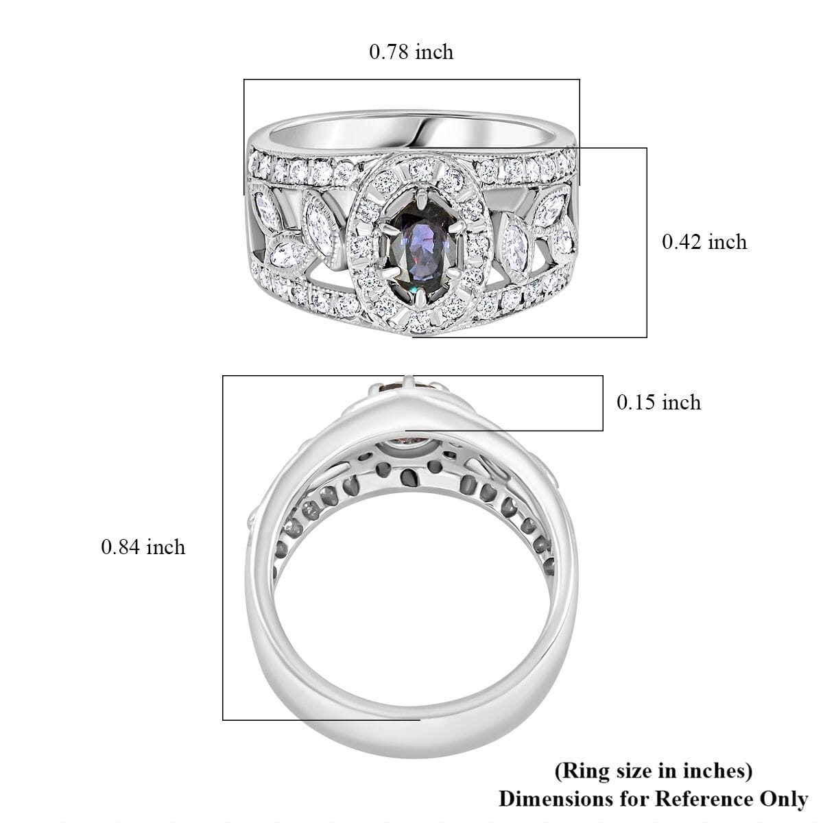 Chairman Vault Collection Certified & Appraised AAAA Brazilian Alexandrite and E-F VS Diamond 1.35 ctw Ring in 900 Platinum (Size 6.0) 12.83 Grams image number 5
