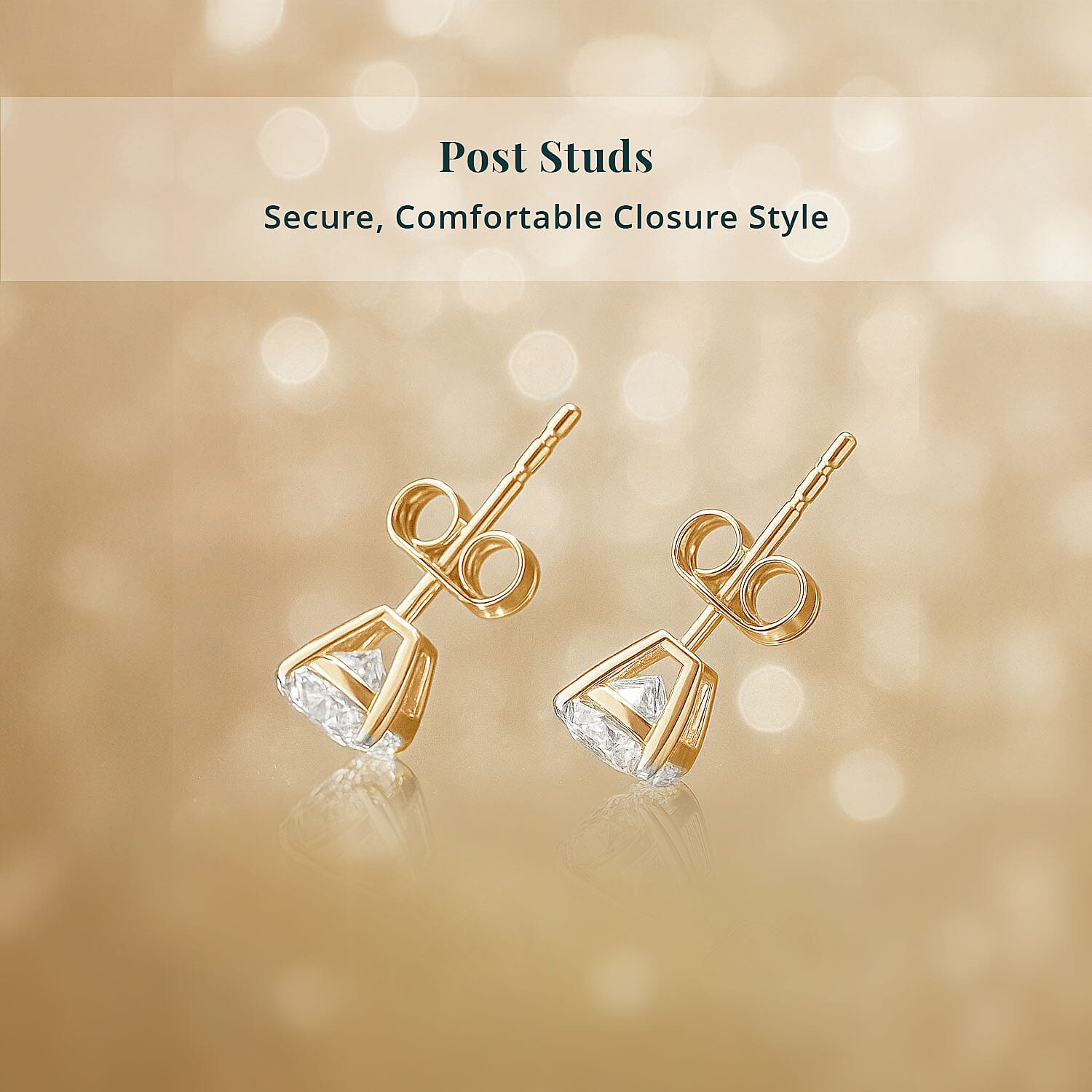 SGL Certified Luxuriant Lab Grown Diamond SI 1.00 ctw Solitaire Stud Earrings in 14K Yellow Gold