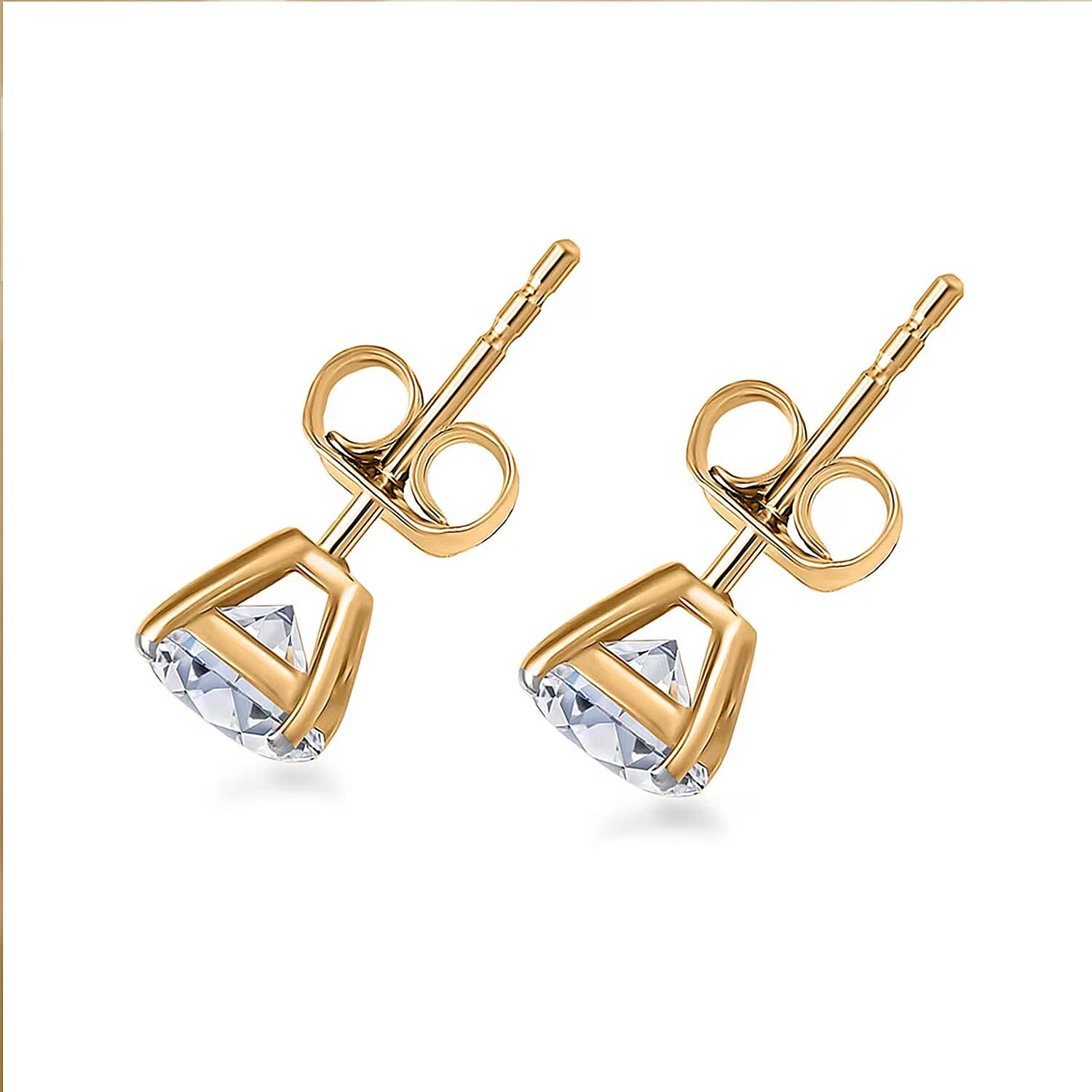 SGL Certified Luxuriant Lab Grown Diamond SI 1.00 ctw Solitaire Stud Earrings in 14K Yellow Gold