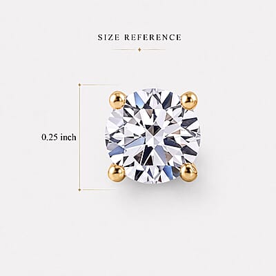 SGL Certified Luxuriant Lab Grown Diamond SI 1.00 ctw Solitaire Stud Earrings in 14K Yellow Gold