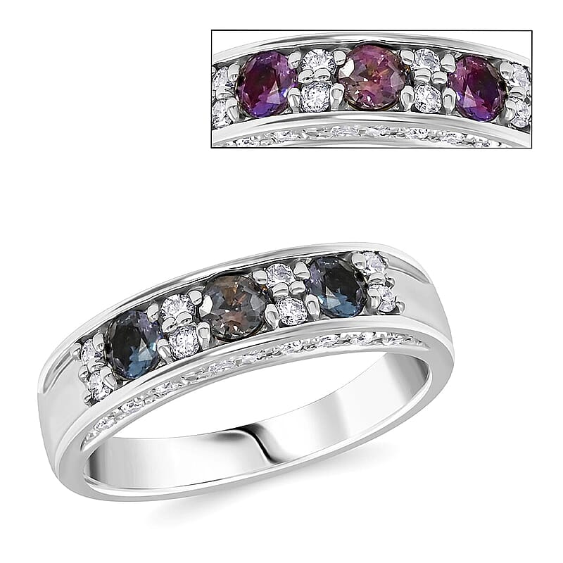 Chairman Vault Collection Certified & Appraised 900 Platinum AAAA Narsipatnam Alexandrite, Diamond (E-F, VS) (0.28 cts) Ring (Size 10.0) (9.30 g) 0.74 ctw