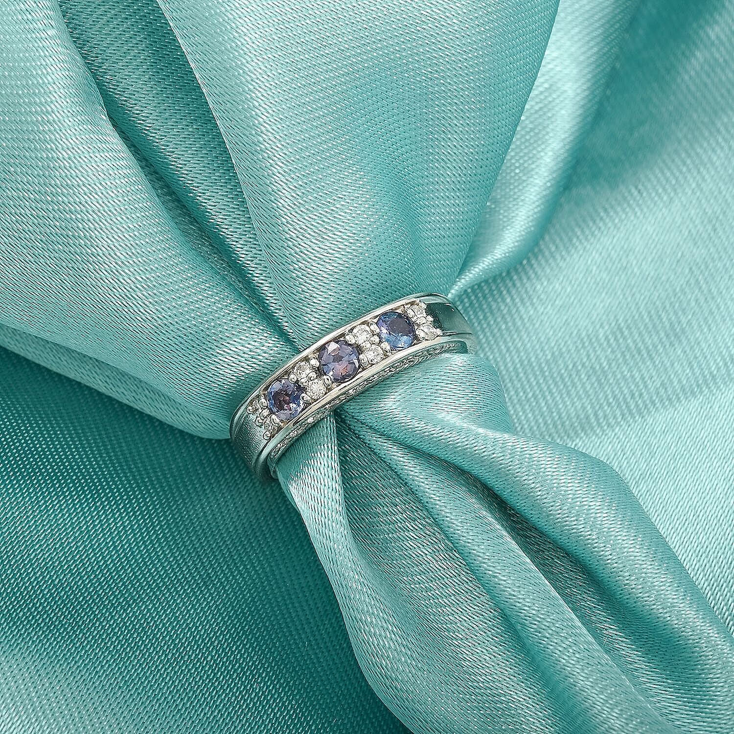 Chairman Vault Collection Certified & Appraised 900 Platinum AAAA Narsipatnam Alexandrite, Diamond (E-F, VS) (0.28 cts) Ring (Size 10.0) (9.30 g) 0.74 ctw