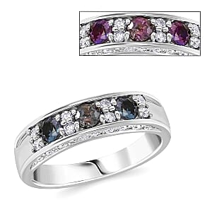 Chairman Vault Collection Certified & Appraised AAAA Brazilian Alexandrite and E-F VS Diamond 0.74 ctw Ring in 900 Platinum (Size 6.0) 9.30 Grams