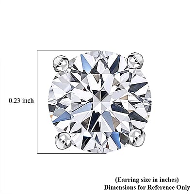 Luxuriant Lab Grown Diamond SI 1.50 ctw Solitaire Stud Earrings in 14K White Gold (Del. In 12-15 Days)