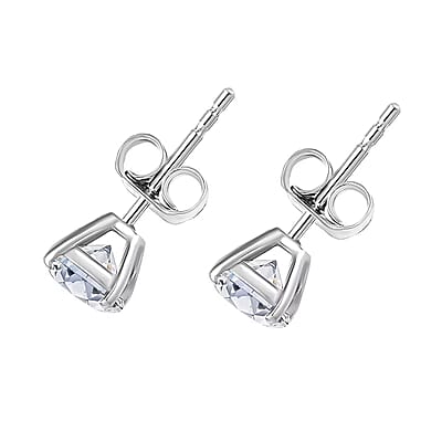 Luxuriant Lab Grown Diamond SI 1.50 ctw Solitaire Stud Earrings in 14K White Gold (Del. In 12-15 Days)
