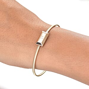Luxoro Bar Bangle Bracelet in 10K Yellow Gold (7.25 In) 5.87g Included 2.49grams Titanium Weight