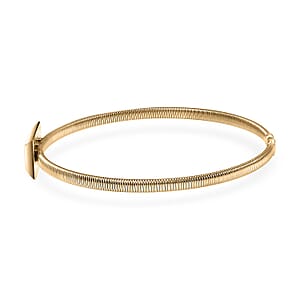 Luxoro Bar Bangle Bracelet in 10K Yellow Gold (7.25 In) 5.87g Included 2.49grams Titanium Weight