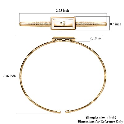 Luxoro Bar Bangle Bracelet in 10K Yellow Gold (7.25 In) 5.87g Included 2.49grams Titanium Weight