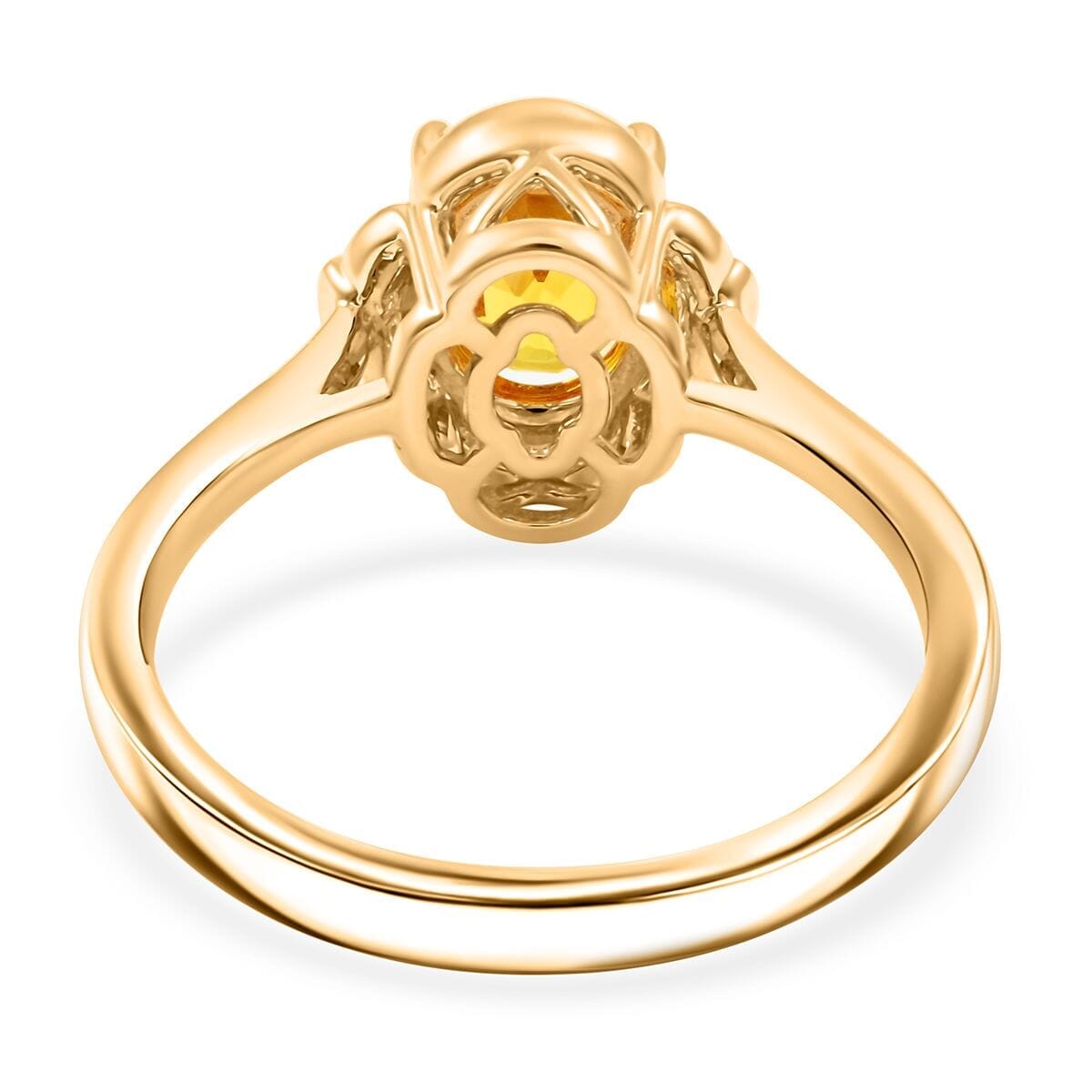 Certified & Appraised Luxoro AAA Ilakaka Yellow Sapphire and I2 Diamond 1.80 ctw Ring in 14K Yellow Gold (Size 10.0) image number 4