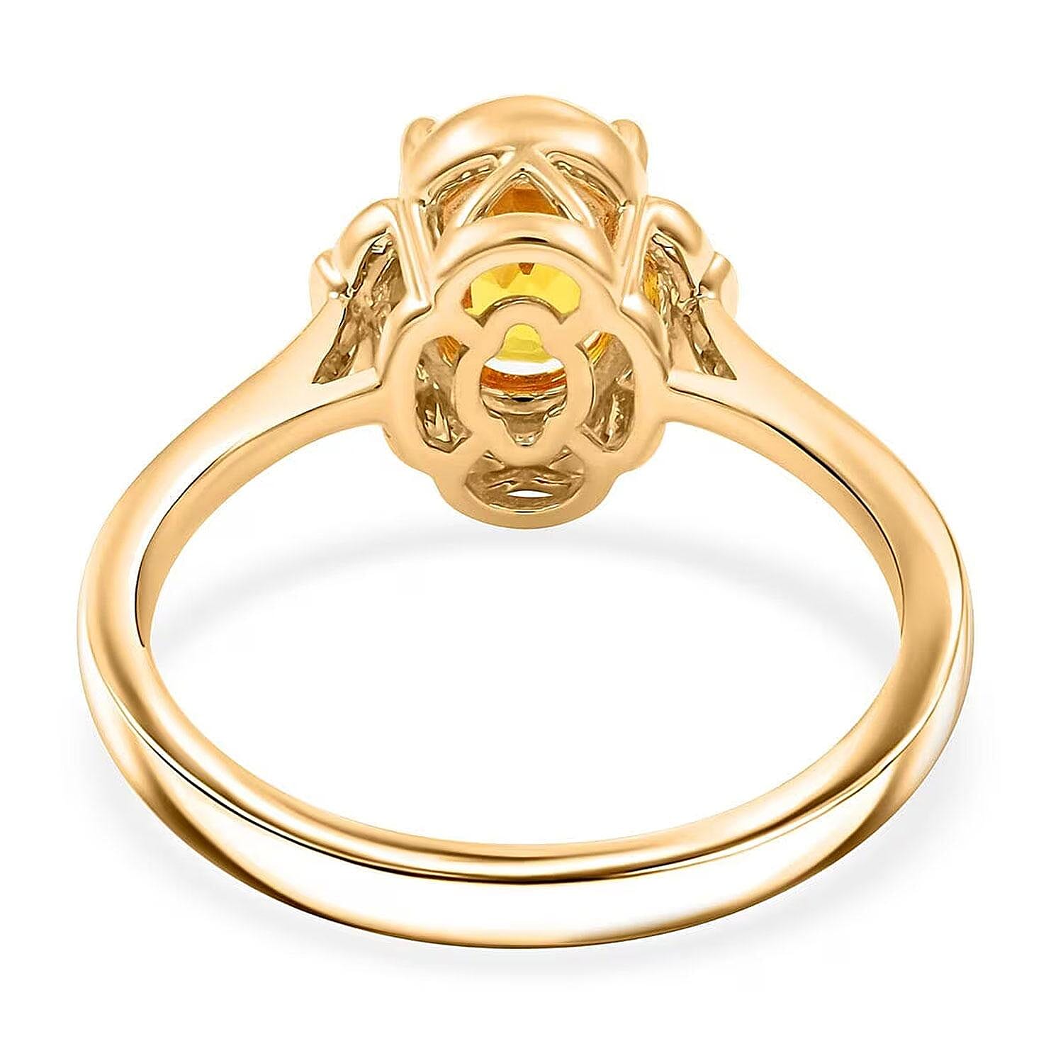 Certified & Appraised Luxoro AAA Ilakaka Yellow Sapphire and I2 Diamond 1.80 ctw Ring in 14K Yellow Gold (Size 6.0)