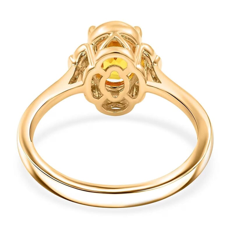 Certified & Appraised Luxoro AAA Ilakaka Yellow Sapphire and I2 Diamond 1.80 ctw Ring in 14K Yellow Gold (Size 6.0)