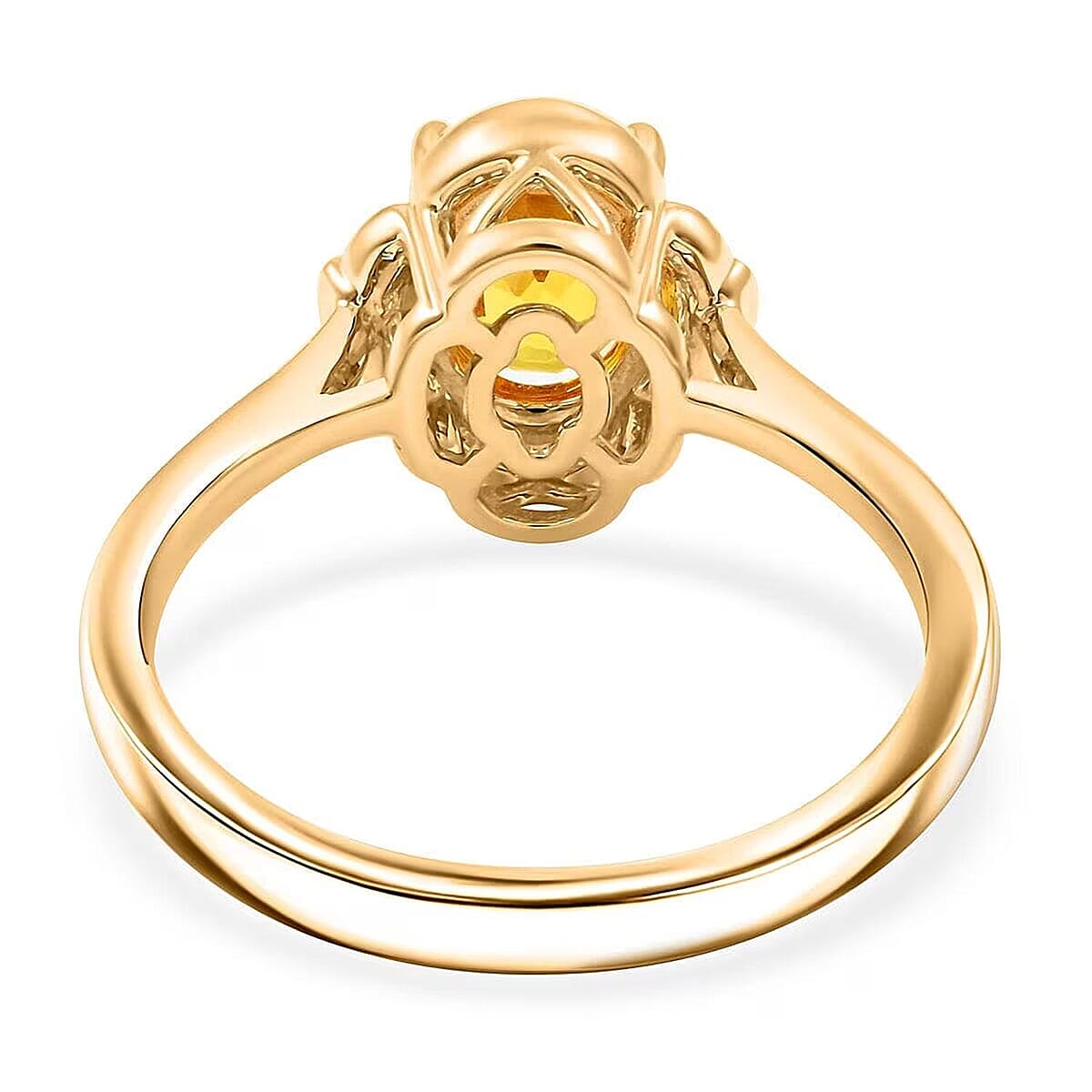 Certified & Appraised Luxoro 14K Yellow Gold AAA Madagascar Yellow Sapphire, Diamond (I2) Ring (Size 6.5) 1.80 ctw image number 6