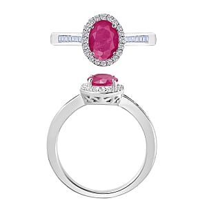 Luxoro Premium Mozambique Ruby and G-H I2 Diamond 1.90 ctw Ring in 14K White Gold (Size 10.0) (Del. in 10-12 Days)