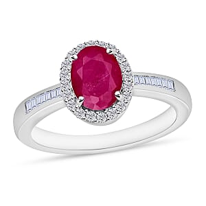 Rhapsody AAAA Mozambique Ruby and E-F VS2 Diamond 1.90 ctw Ring in 950 Platinum (Size 10.0)