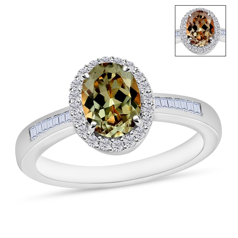 Rhapsody AAAA Turkizite and E- F VS2 Diamond 1.60 ctw Ring in 950 Platinum (Size 10.0) 8 Grams