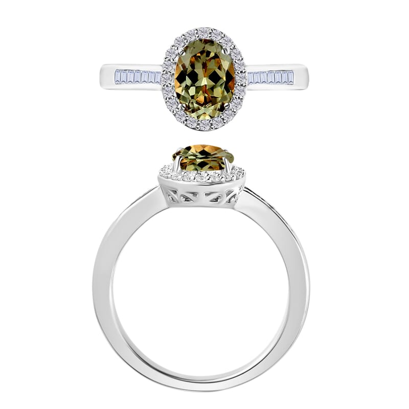 Rhapsody AAAA Turkizite and E- F VS2 Diamond 1.60 ctw Ring in 950 Platinum (Size 10.0) 8 Grams