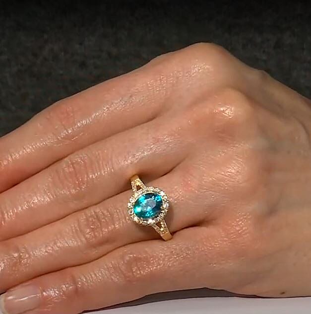 Certified & Appraised Iliana AAAA Cambodian Blue Zircon and G-H SI Diamond 3.35 ctw Ring in 18K Yellow Gold(Size 9.0) 5.10 Grams