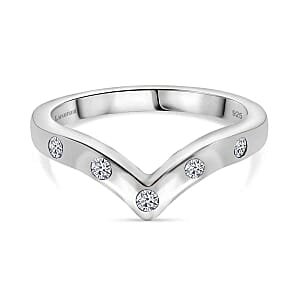 Lab Grown Diamond 0.20 ctw Fancy Ring in Rhodium Over Sterling Silver (Size 11.5)