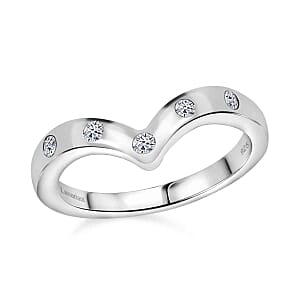 Lab Grown Diamond 0.20 ctw Fancy Ring in Rhodium Over Sterling Silver (Size 11.5)