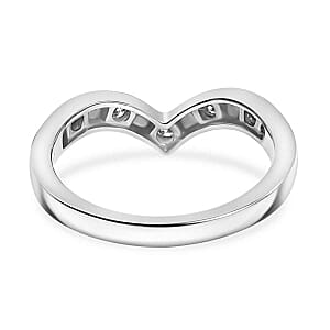 Lab Grown Diamond 0.20 ctw Fancy Ring in Rhodium Over Sterling Silver (Size 11.5)