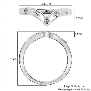 Lab Grown Diamond 0.20 ctw Fancy Ring in Rhodium Over Sterling Silver (Size 11.5)