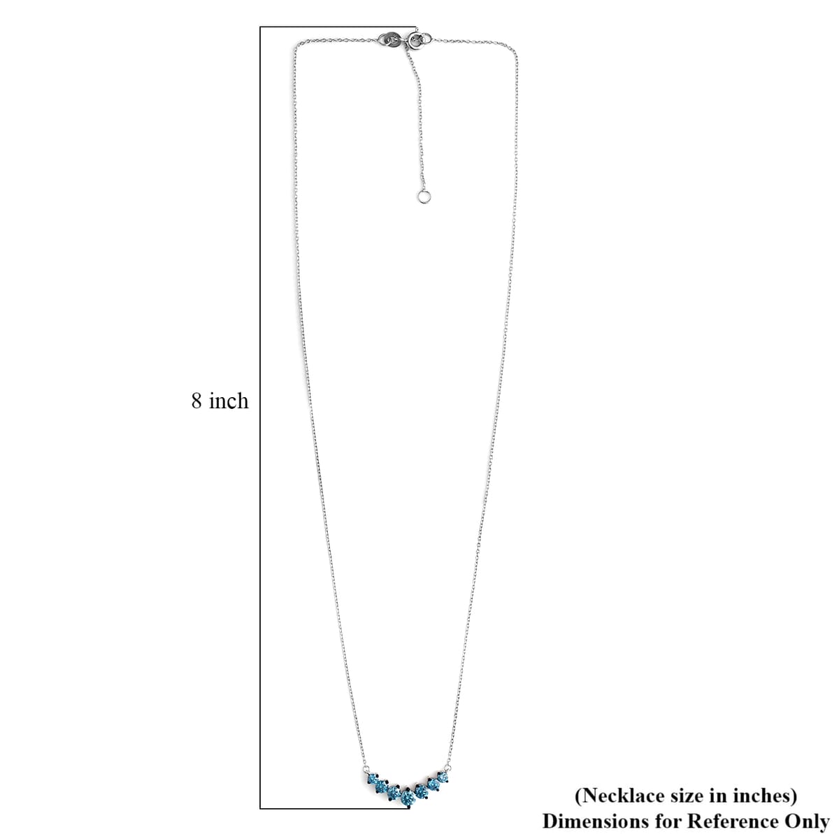 Luxuriant Lab Grown Blue Diamond SI 1.00 ctw Midnight Crescent Necklace in Rhodium Over Sterling Silver 20 Inches image number 3