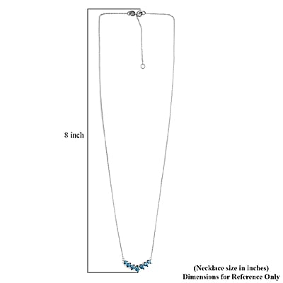 Luxuriant Lab Grown Blue Diamond (IR) SI 1.00 ctw Midnight Crescent Necklace in Rhodium Over Sterling Silver 20 Inches