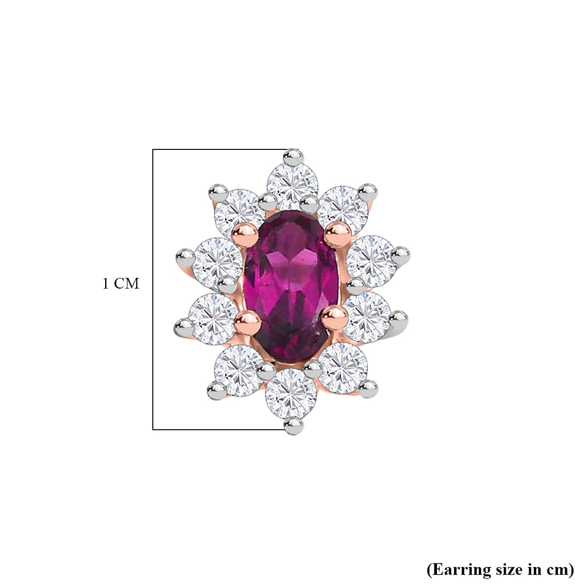 Radiant Ember Garnet and White Zircon 1.00 ctw Earrings in 18K Vermeil RG Over Sterling Silver image number 5