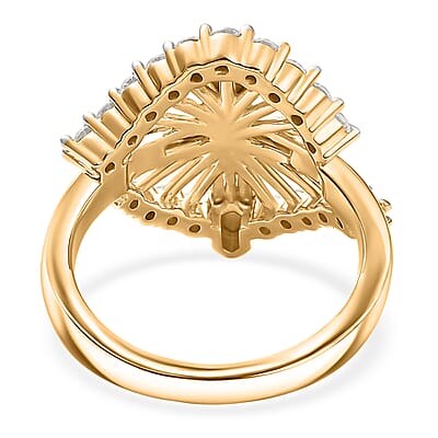 D'Joy Moissanite 0.75 ctw Ring in 18K Vermeil Yellow Gold Over Sterling Silver (Size 10.0) 