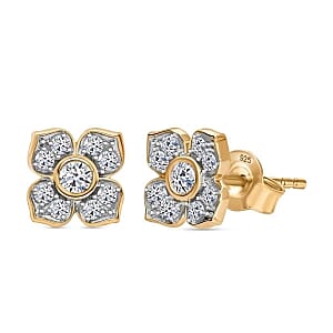 Luxuriant Lab Grown Diamond (G-H, SI) 0.50 ctw Earrings in 18K Vermeil Yellow Gold Over Sterling Silver