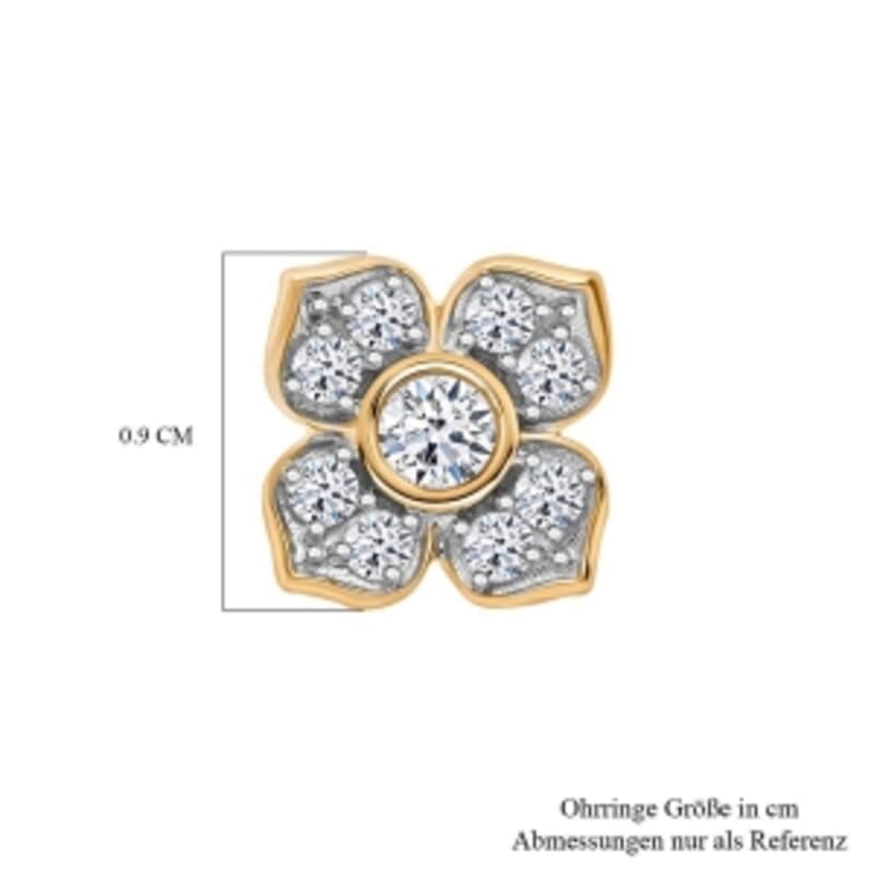 Luxuriant Lab Grown Diamond (G-H, SI) 0.50 ctw Earrings in 18K Vermeil Yellow Gold Over Sterling Silver