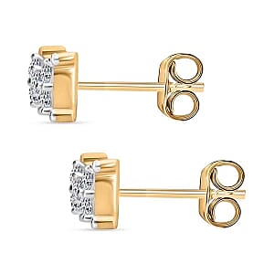Luxuriant Lab Grown Diamond (G-H, SI) 0.25 ctw Earrings in 18K Vermeil Yellow Gold Over Sterling Silver