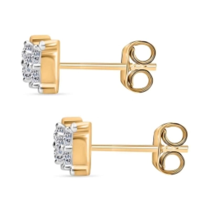 Luxuriant Lab Grown Diamond (G-H, SI) 0.25 ctw Earrings in 18K Vermeil Yellow Gold Over Sterling Silver
