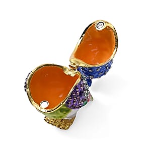 Livmore Multi Color Austrian Crystal, Enameled Owl Trinket Box